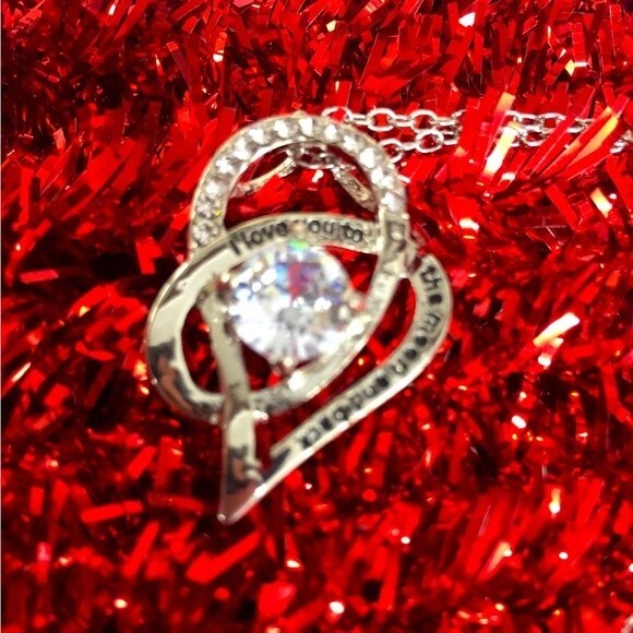 NWOT Silver Tone Chain & Infinity Heart Pendant I Love You to the Moon and Back - Picture 1 of 1